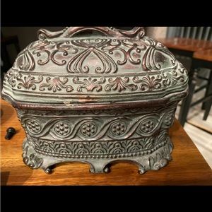 Antique chalk ware trinket jewelry box. Beautiful piece to hold your treasures.